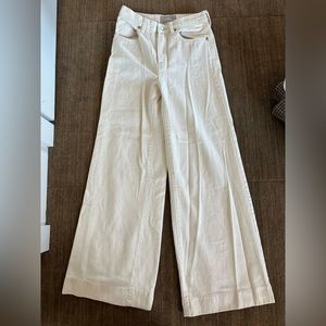 Everlane cream denim wide leg trouser